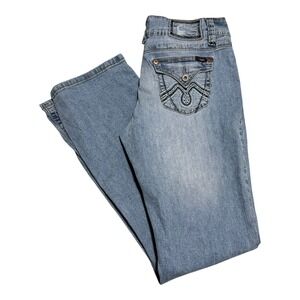 Y2K 2000s Angels Cotton Blend Light Wash Wide Leg Jeans Women's 10 (31x31.5)